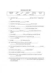 English Worksheet: expressions with get gapfill