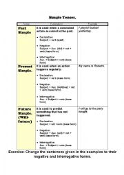 English Worksheet: Simple tenses