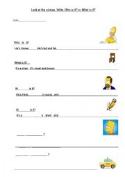 English Worksheet: Who or What?