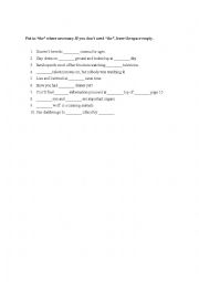 English Worksheet: article the