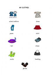 English Worksheet: CLOTHES