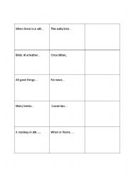 English Worksheet: play with proverbs