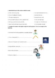 English Worksheet: Future tense (will and might)