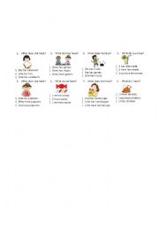 English Worksheet: PARTY TIME!!!!! Questions: What do I/you/we/they have? ... What does it/S/he have? #2
