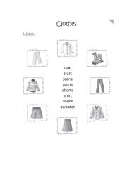 English Worksheet: clothes