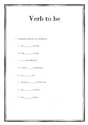 English Worksheet: Verb To Be