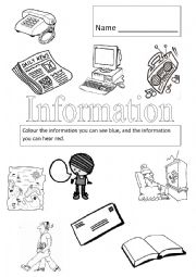 English Worksheet: Information we see or hear