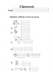 English Worksheet: Pronouns