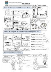English Worksheet: test for greetings and farewells