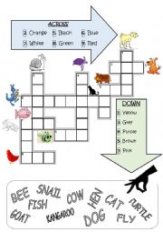 2. Crosswords (animals and colours)