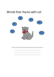 Words that rhyme with cat