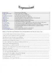 Expressions - ESL worksheet by teachertaci