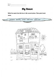 English Worksheet: My House