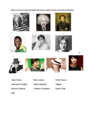 English Worksheet: famous people and nationalities