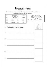 English Worksheet: Prepositions