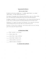 English Worksheet: Family