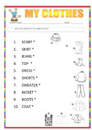 clothes2 - ESL worksheet by pattyjara