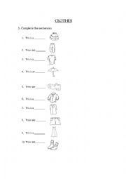 English Worksheet: This is - These are - Clothes