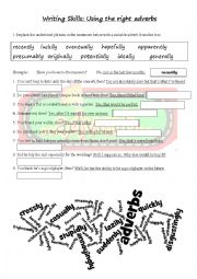 English Worksheet: Writing skills adverb
