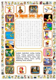 The Simpsons Series: Sports Wordsearch  (WITH KEY)