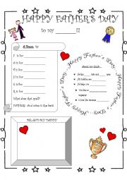 English Worksheet: Fathers Day activities