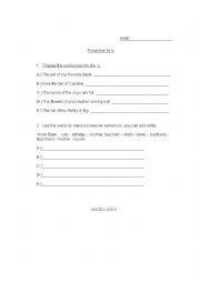 English Worksheet: Possessive