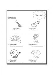 English Worksheet: a -an