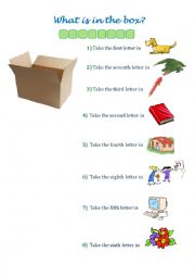 English Worksheet: What is in the box? (Ordinal Numbers)