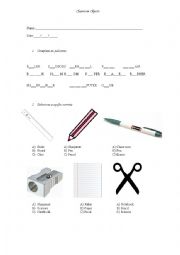 English Worksheet: Classroom objects 