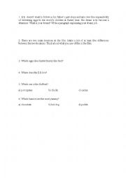 English Worksheet: Hop Movie worksheet