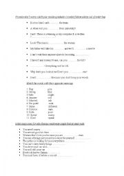 English Worksheet: vocabulary