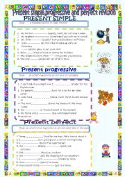 present simple,progressive and perfect tenses (answer key is included)