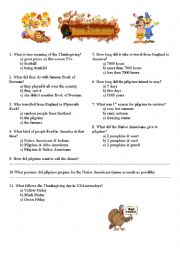 English Worksheet: Thanksgiving