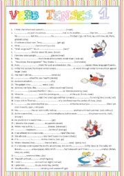 verb tenses -1  with key