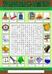 Camping Wordsearch