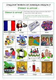 ENGLISH WORDS OF FOREIGN ORIGIN F  (FRENCH) - a pictionary