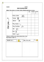 English Worksheet: Can you...?