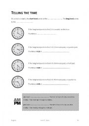 English Worksheet: Telling the time