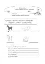 English Worksheet: Can and Can not