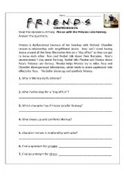 English Worksheet: FRIENDS The one with Princess Leia Fantasy