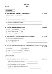 English Worksheet: Present tense quiz