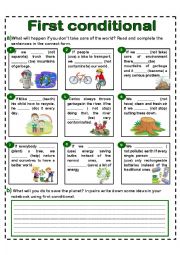 English Worksheet: 1ST CONDITIONAL-SAVE THE PLANET