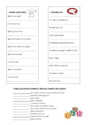 English Worksheet: Personal Questions