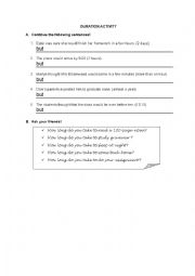 English Worksheet: Duration Activity