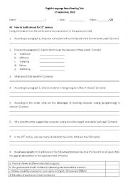 English Worksheet: SCMP News Cut 