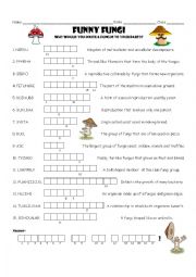 English Worksheet: Funny Fungi