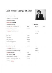 English Worksheet: Change of Time - Josh Ritter