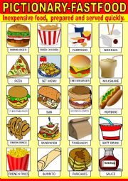 English Worksheet: Fast food Pictionary