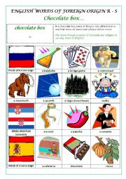 ENGLISH WORDS OF FOREIGN ORIGIN R - S (RUSSIAN, SERBO-CROATIAN, SPANISH) - a pictionary