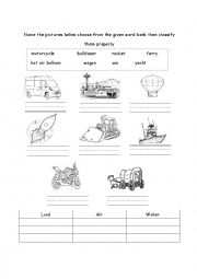 English Worksheet: Transportation 